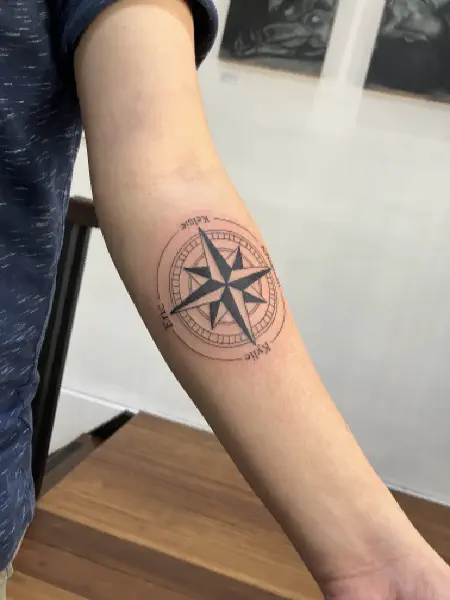 Compass tattoo